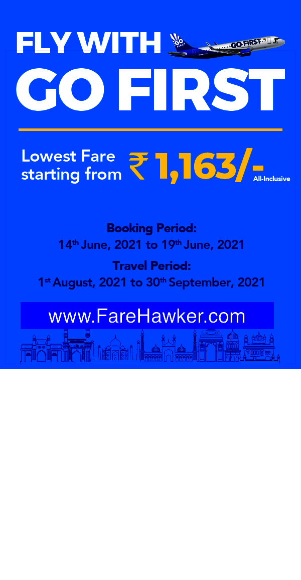 Lowest Fare Offer by Go First or GoAir only at INR 1163